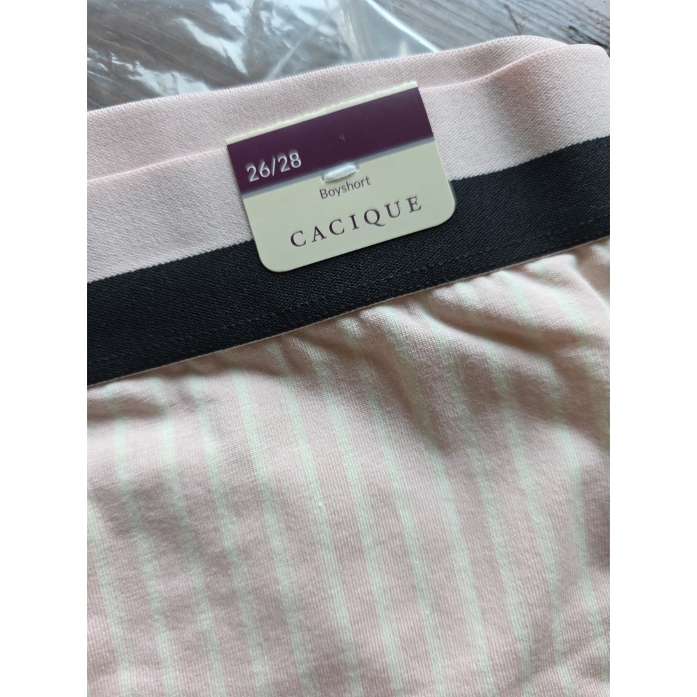 Lot Of 2 Cacique Plus Size Women's Cotton Boyshorts Size 26/28 Foral & Stripes - Picture 2 of 7